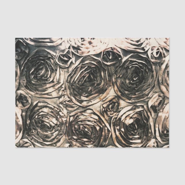 Papel De Seda Glamor Rosa Dourado Glam Floral Russo de Bronze (Frente )