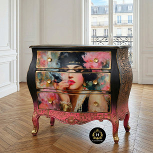 Papel De Seda Glamour de Flapper com Decoupage de Pérolas