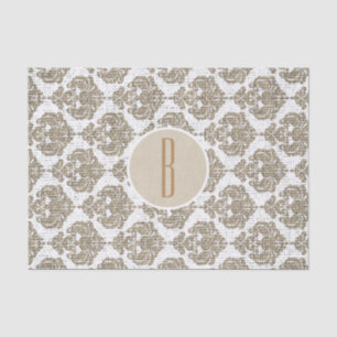 Papel De Seda Glamour Rústico com Damask Real Chique Moderno em