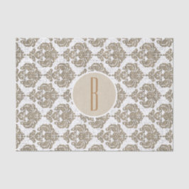 Papel De Seda Glamour Rústico Damask Real Burel Chic Moderno