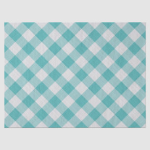 Papel De Seda Glassic Teal Gingham Verifica Padrão Geométrico