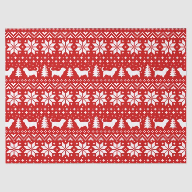 Papel De Seda Glen of Imaal Terriers Natal Patterno Red (Frente )
