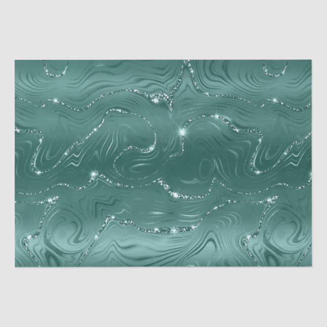 Papel De Seda Gliteria Verde Jewel Glittery Stripes (Frente )