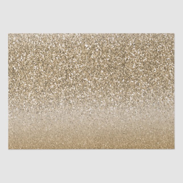 Papel De Seda Glitter branco Dourado (Frente )