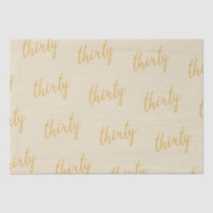 Papel De Seda Glitter de Festa de aniversário Dourada 30 "Trinta