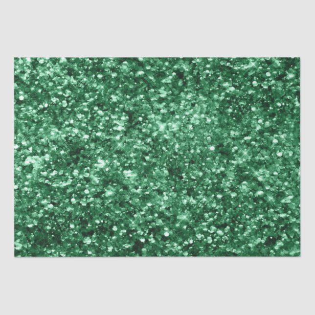 Papel De Seda Glitter de Natal de Férias Verdes Sparkly (Frente )