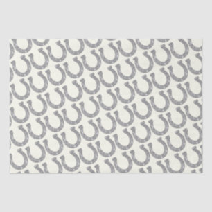 Papel De Seda Glitter de Prata de Ferradura Elegante