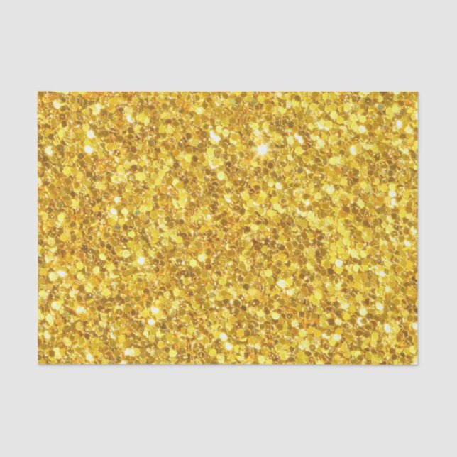 Papel De Seda Glitter Espumante Dourado E Branco (Frente )