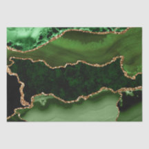 Glitter Marble Agate verde e falso Dourado