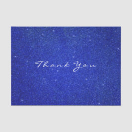 Papel De Seda Glitter Obrigado Cobalt Blue Rosa Favor White