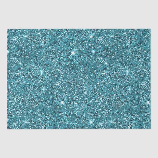 Papel De Seda Glitter Verde-Teal (Frente )