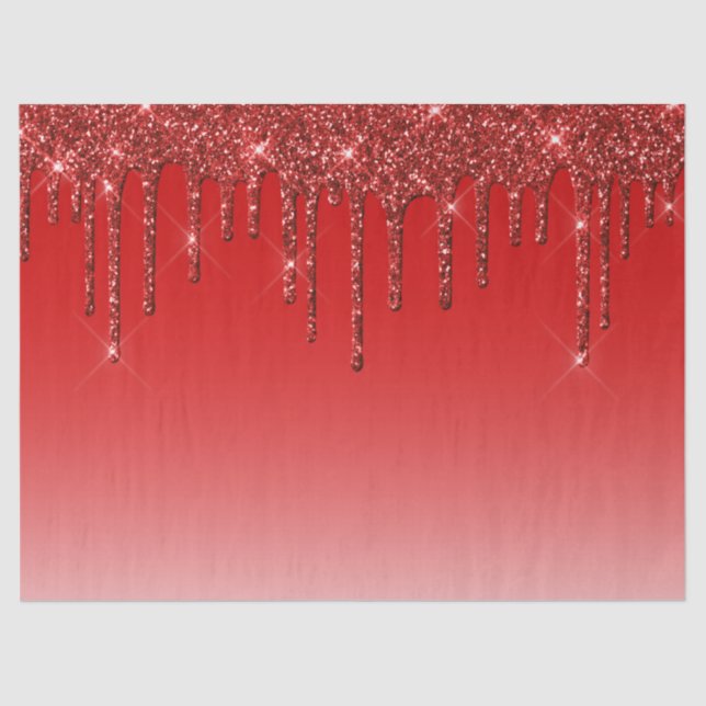 Papel De Seda Glitter Vermelho Trendy Drives (Frente )