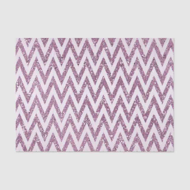 Papel De Seda Glittery Chevron Rosa-Sparkly (Frente )