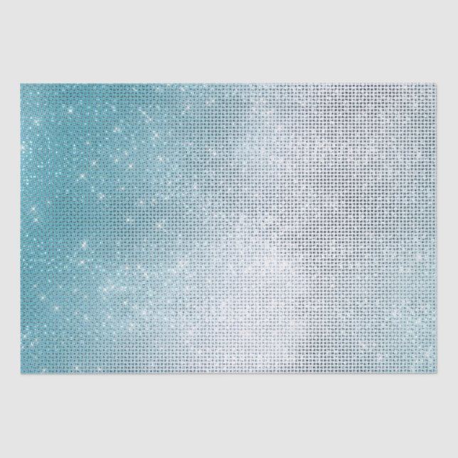 Papel De Seda Glitzy Aqua Ombre Sparkle (Frente )
