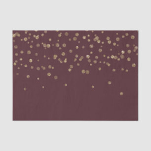 Papel De Seda Glitzy Dourado Glam Burgundy Pontos