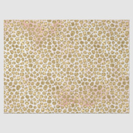 Papel De Seda Glitzy Glam Dourada Blush Gliter Impressão Leopard
