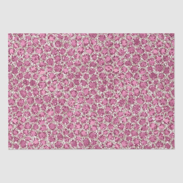 Papel De Seda Glitzy Glam Glitter Glitter Leopard (Frente )
