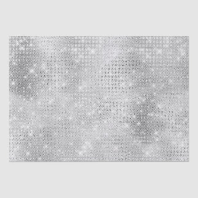 Papel De Seda Glitzy Glam Silver Sparkle (Frente )
