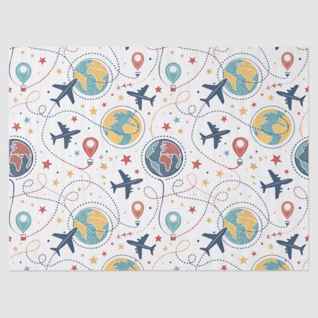 Papel De Seda Global Travel Aviation Pattern (1) (Frente )