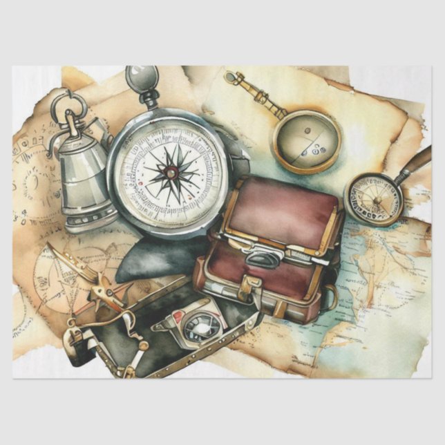 Papel De Seda "Globetrotter é essencial: Aventura aguarda" (Frente )