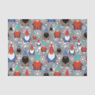 Papel De Seda Gnome Snowflake Ilustra Padrão de Natal