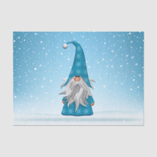 Papel De Seda Gnomo Azul Cento Na Neve