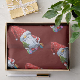 Papel De Seda Gnomo De Natal Vestido Em Um Fato Festivo