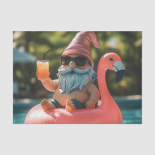 Papel De Seda Gnomo de Verão em óculos de sol no Flamingo Float