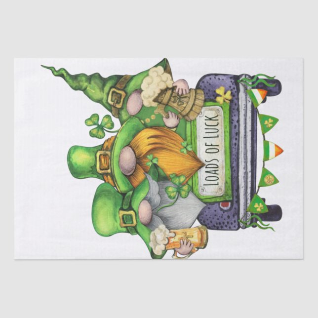 Papel De Seda Gnomos de Caminhão do Dia de Patrick (Frente )