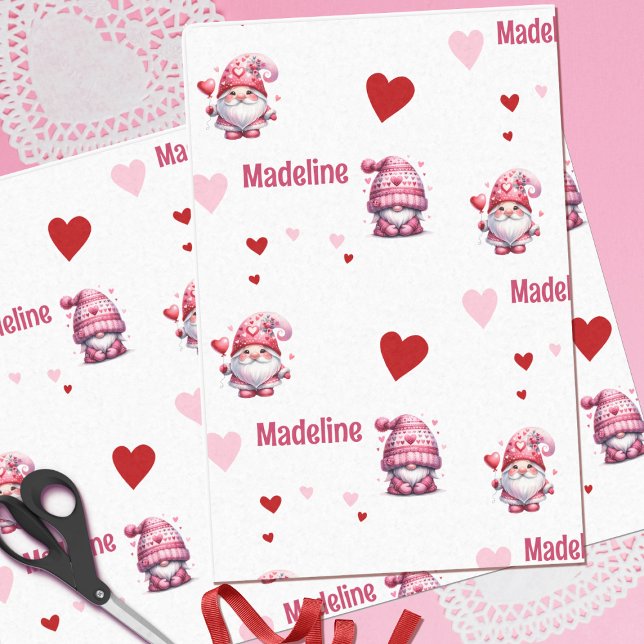 Papel De Seda Gnomos de Namorados rosa personalizados (Criador carregado)