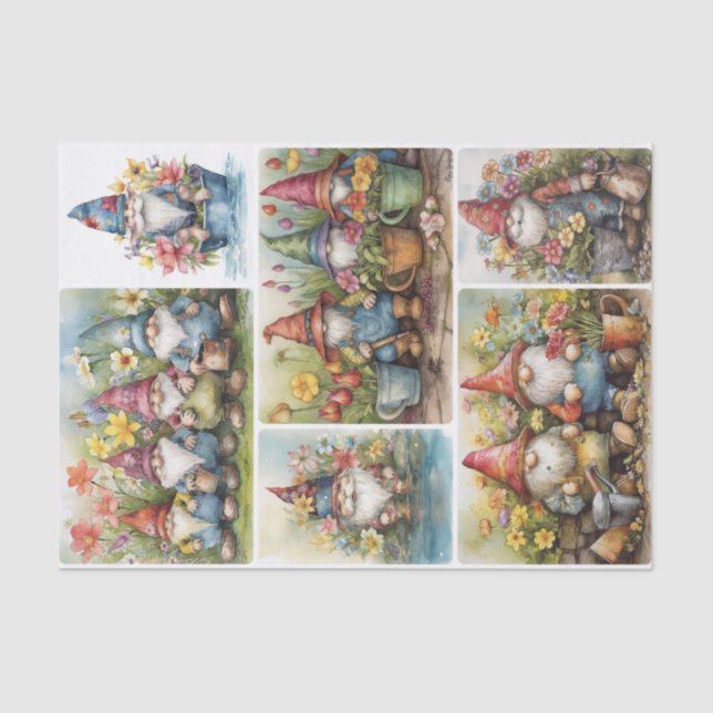 Papel De Seda Gnomos do Jardim (Frente )