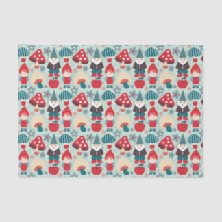 Papel De Seda Gnomos e Cogumelos Modernos