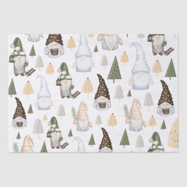 Papel De Seda Gnomos Forest White (Frente )