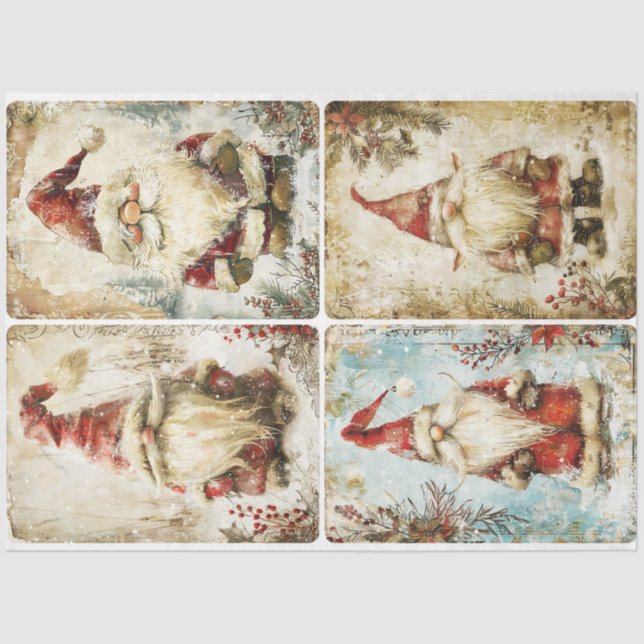 Papel De Seda Gnomos papais noeis (Frente )