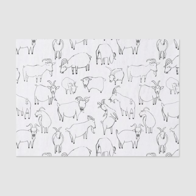 Papel De Seda Goats Playing - Transparente (escolha sua) (Frente )