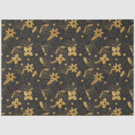 Papel De Seda Gold and Black Christmas Poinsettia Flowers