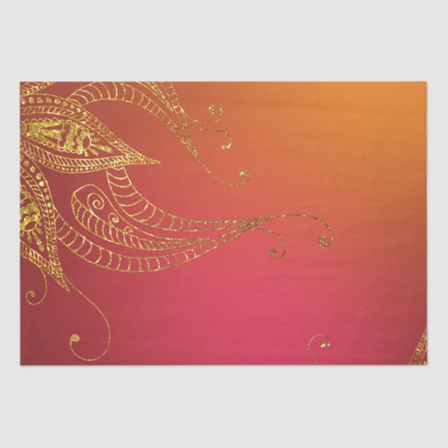 Papel De Seda Gold Foil Arabe (Frente )