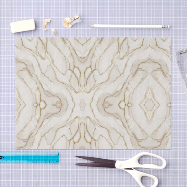 Papel De Seda Gold & Ivory Marble (Arte )