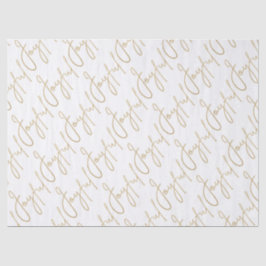 Papel De Seda Gold JOYFUL Script on White