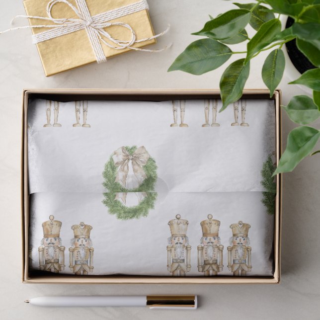 Papel De Seda Gold Nutcracker Natal  (Presente)