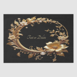 Papel De Seda Golden Floral Ornate Frame Tissue Paper