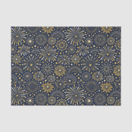 Papel De Seda Golden Starburst Fireworks Pattern