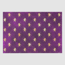 Golden Unicorn Grid Pattern on Deep Purple