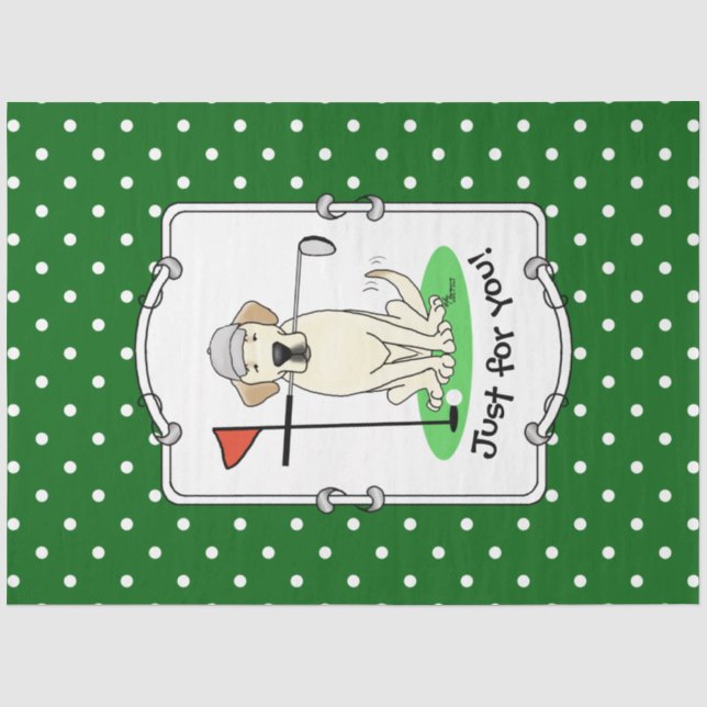 Papel De Seda Golf Golfing Yellow Lab Labrador Retriever Cachorr (Frente )
