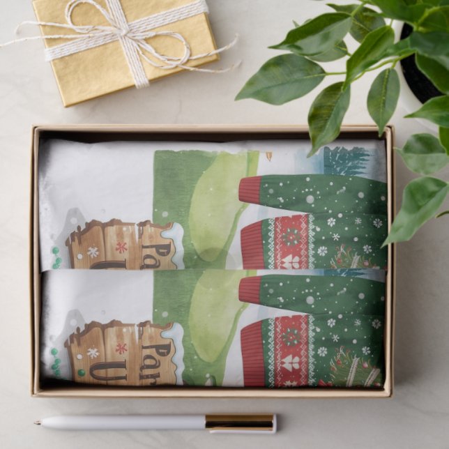 Papel De Seda Golf Ugly Sweater Christmas Party with Santa Claus (Presente)