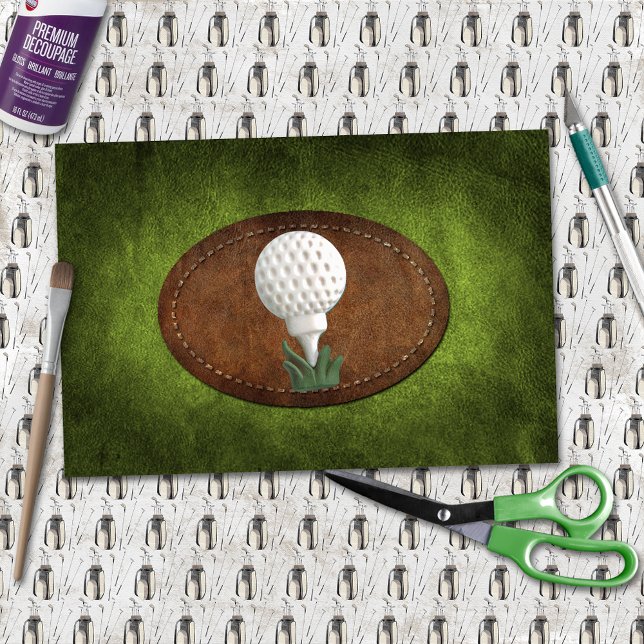 Papel De Seda Golf Vintage Faux Green Leather (Criador carregado)