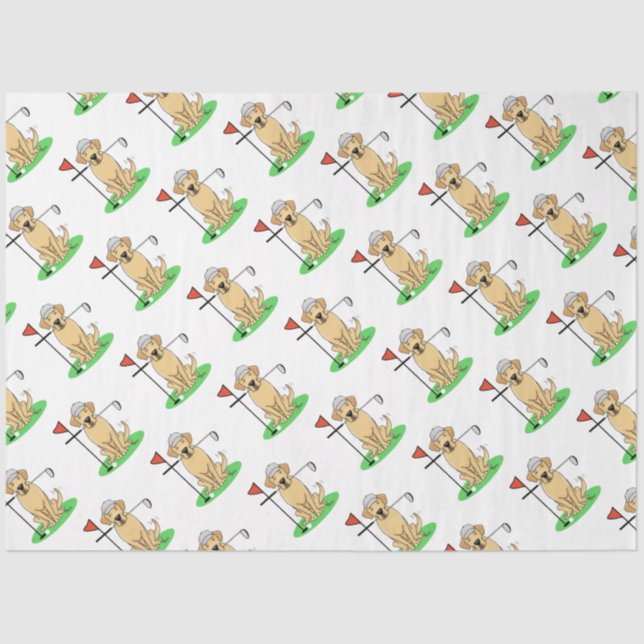 Papel De Seda Golf Yellow Labrador Retriever (yel 3) Cachorro -  (Frente )