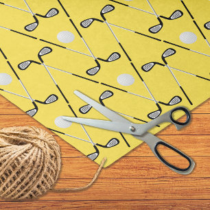 Papel De Seda Golfe atravessou paus de cor amarela