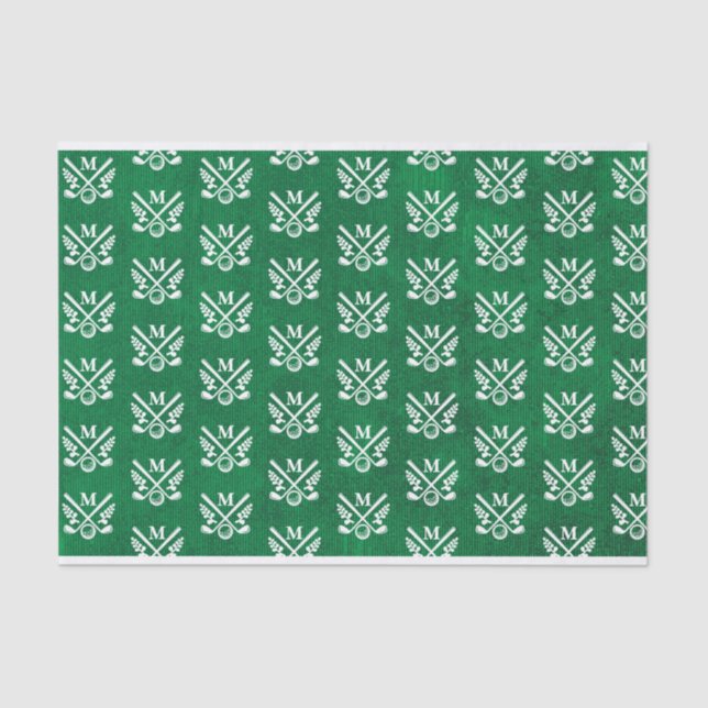 Papel De Seda Golfe do Monograma Personalizado (Frente )