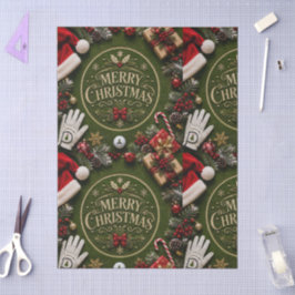 Papel De Seda Golfe tema de Natal em grama verde